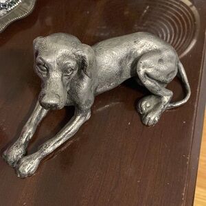 Gucci Bronze Silvery color Dog Figurine
 8 1/2 x 4 inches